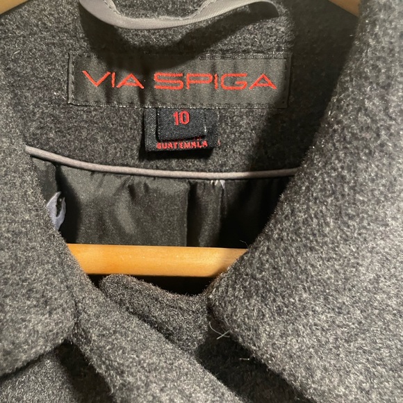 Via Spiga Charcoal Wool Coat - Picture 2 of 11